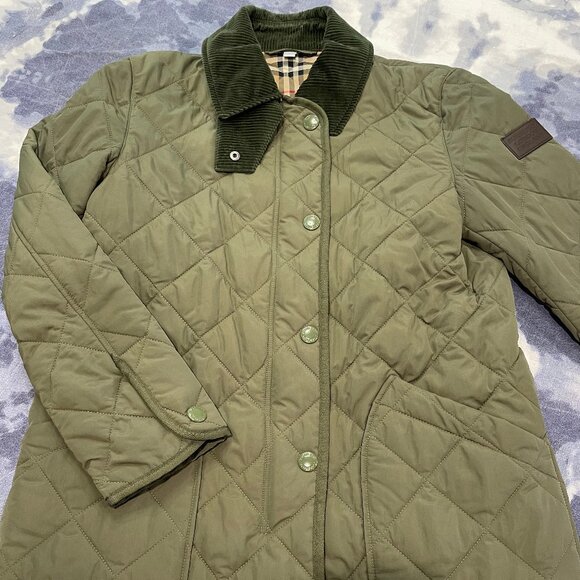 Burberry Green Quilted Polyester Cotswold Barn Jacket - EUC sz S - Picture 1 of 16